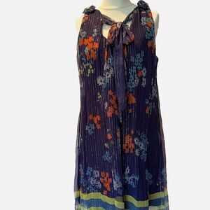 ECI New York Blue Floral Print Sleeveless Dress Size 14 New